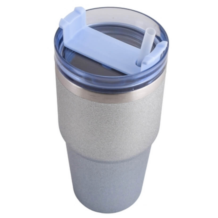 600ml Sparkle Vacuum Silver Blue